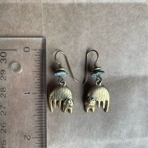 Vintage Laurel Burch Gold Cat Earrings